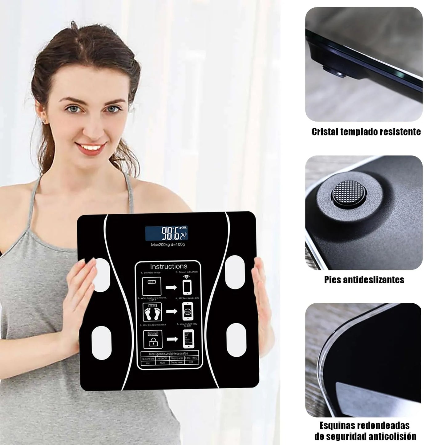 BALANZA SMART BLUETOOTH RECARGABLE 💖💪🏻🤩