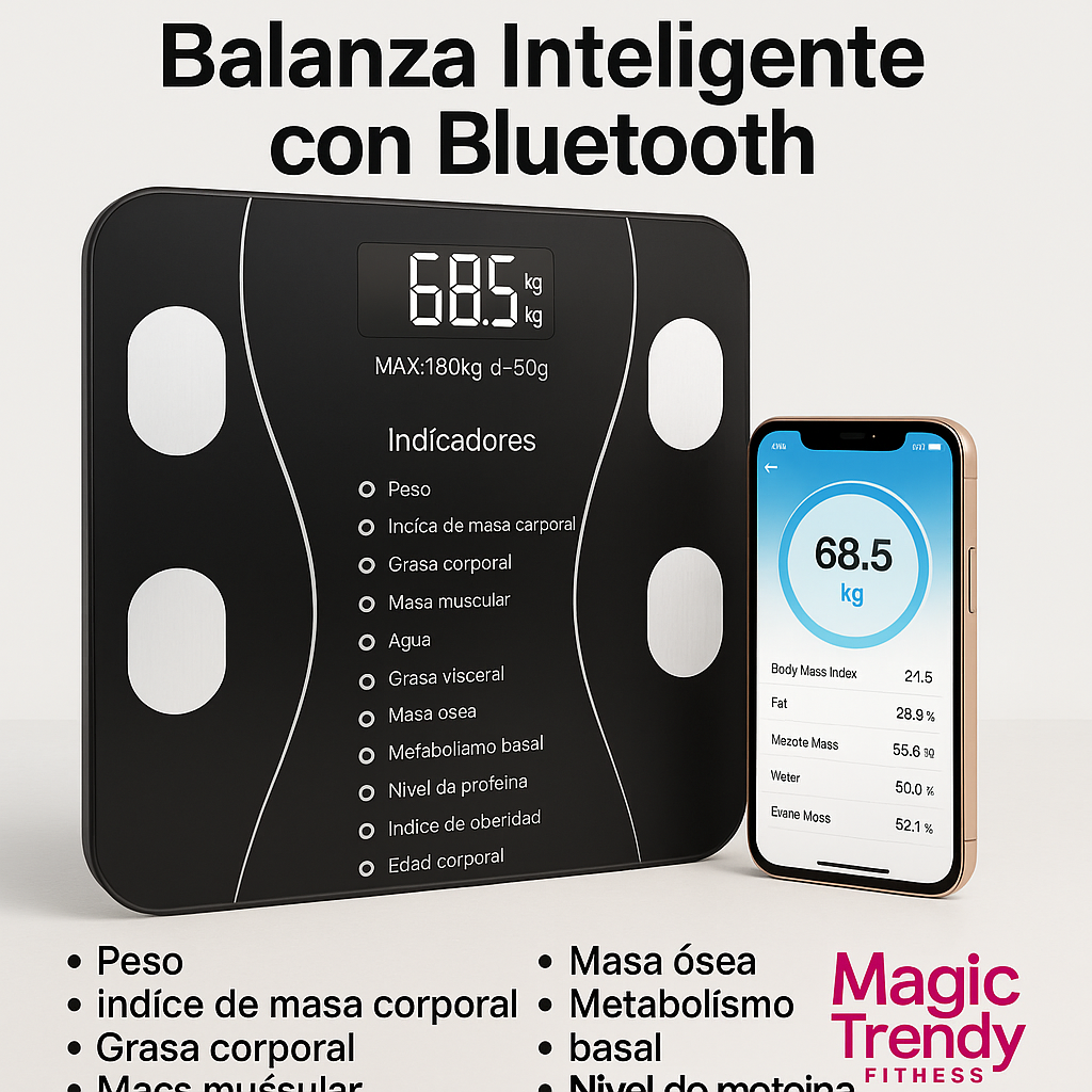BALANZA SMART BLUETOOTH RECARGABLE 💖💪🏻🤩
